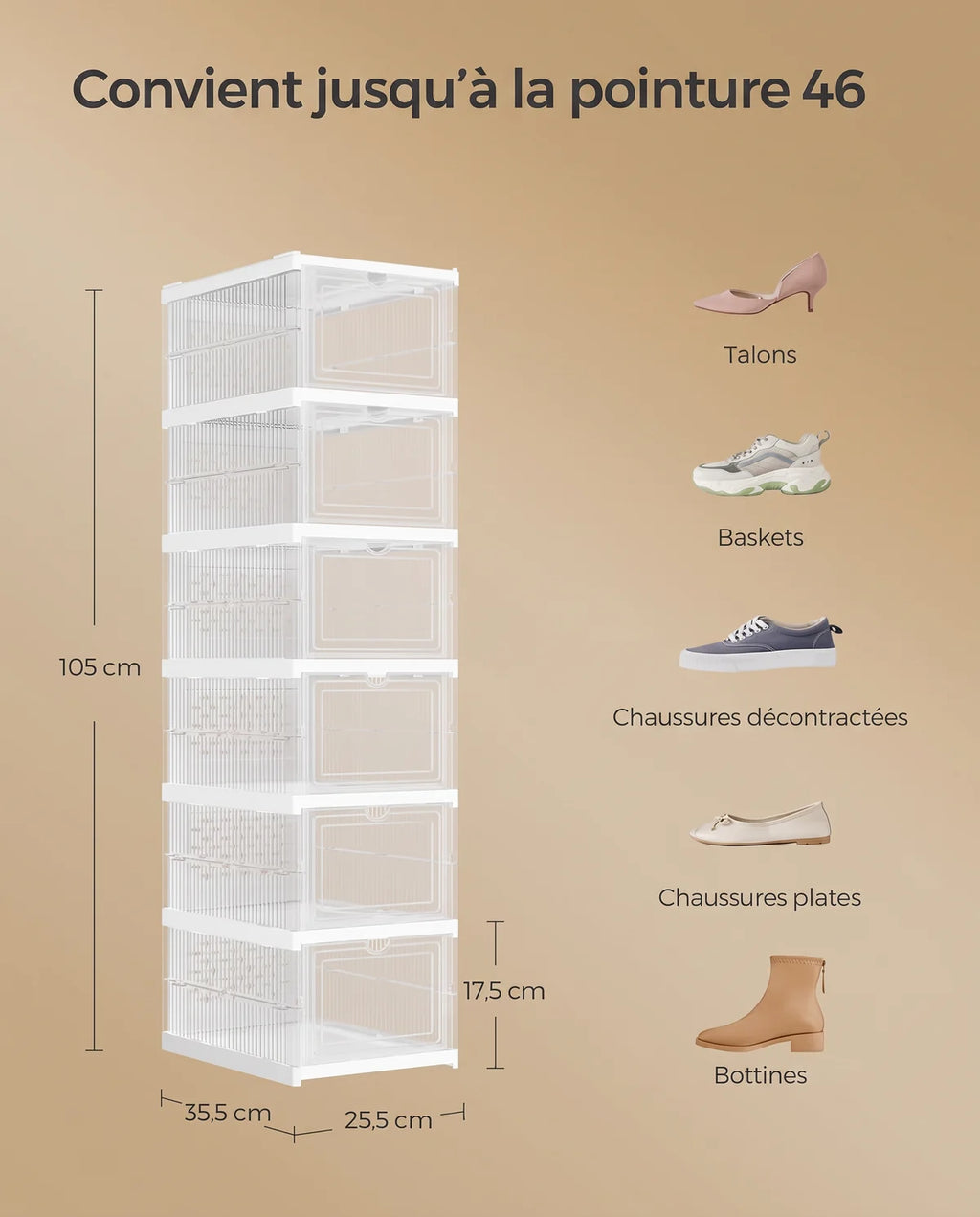 Lot de boîtes à chaussures pliables