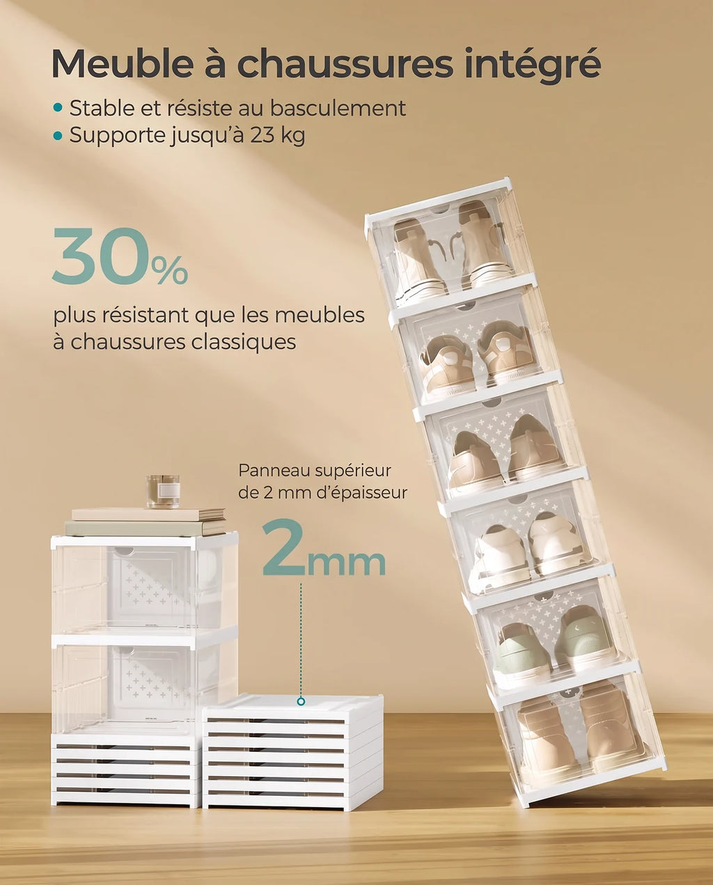 Lot de boîtes à chaussures pliables