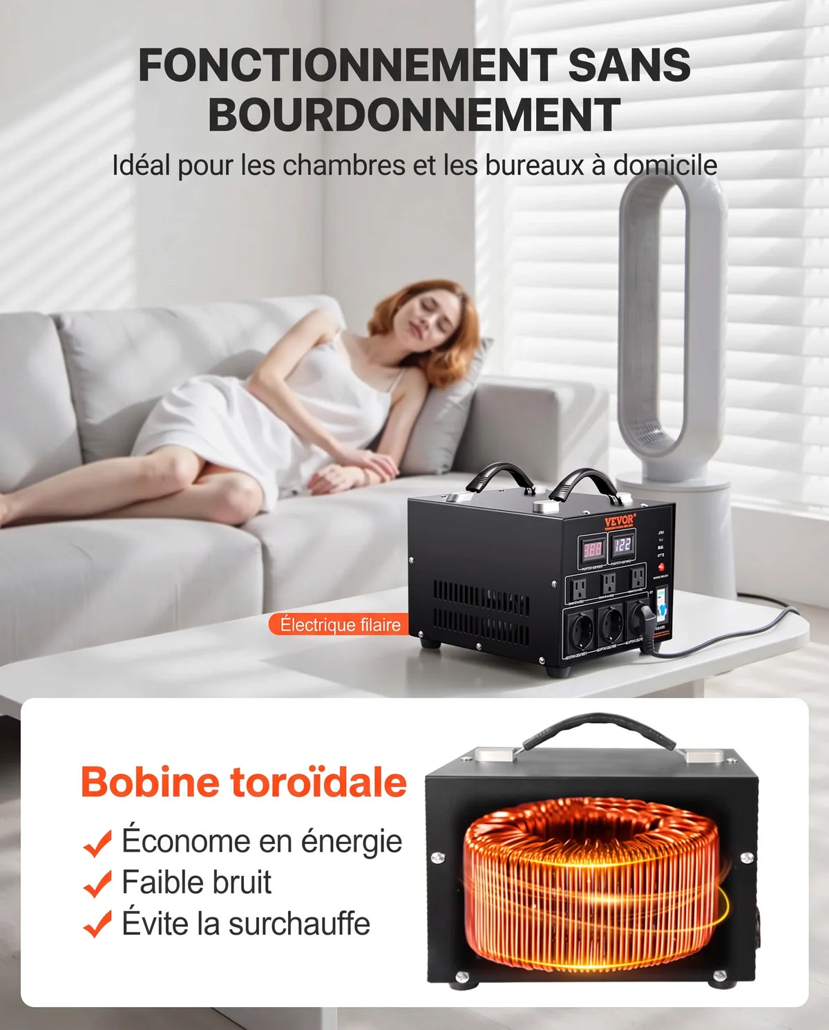 Transformateur 220 V - 110 V Convertisseur de Tension 5000 W