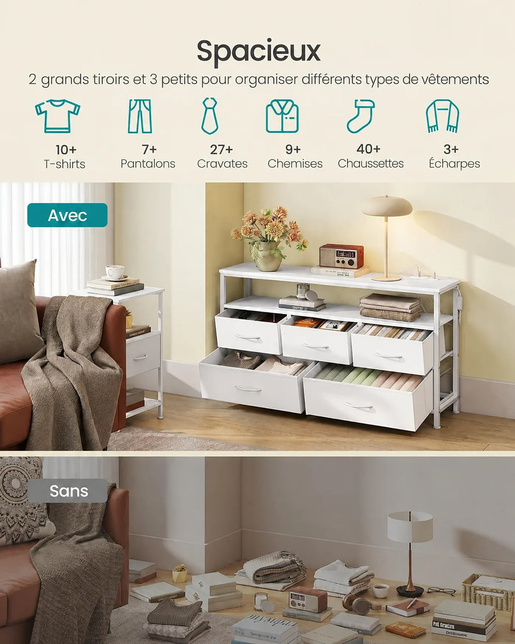 Commode avec éclairage LED
