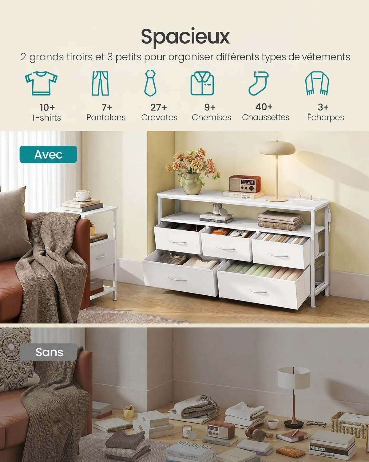Commode avec éclairage LED