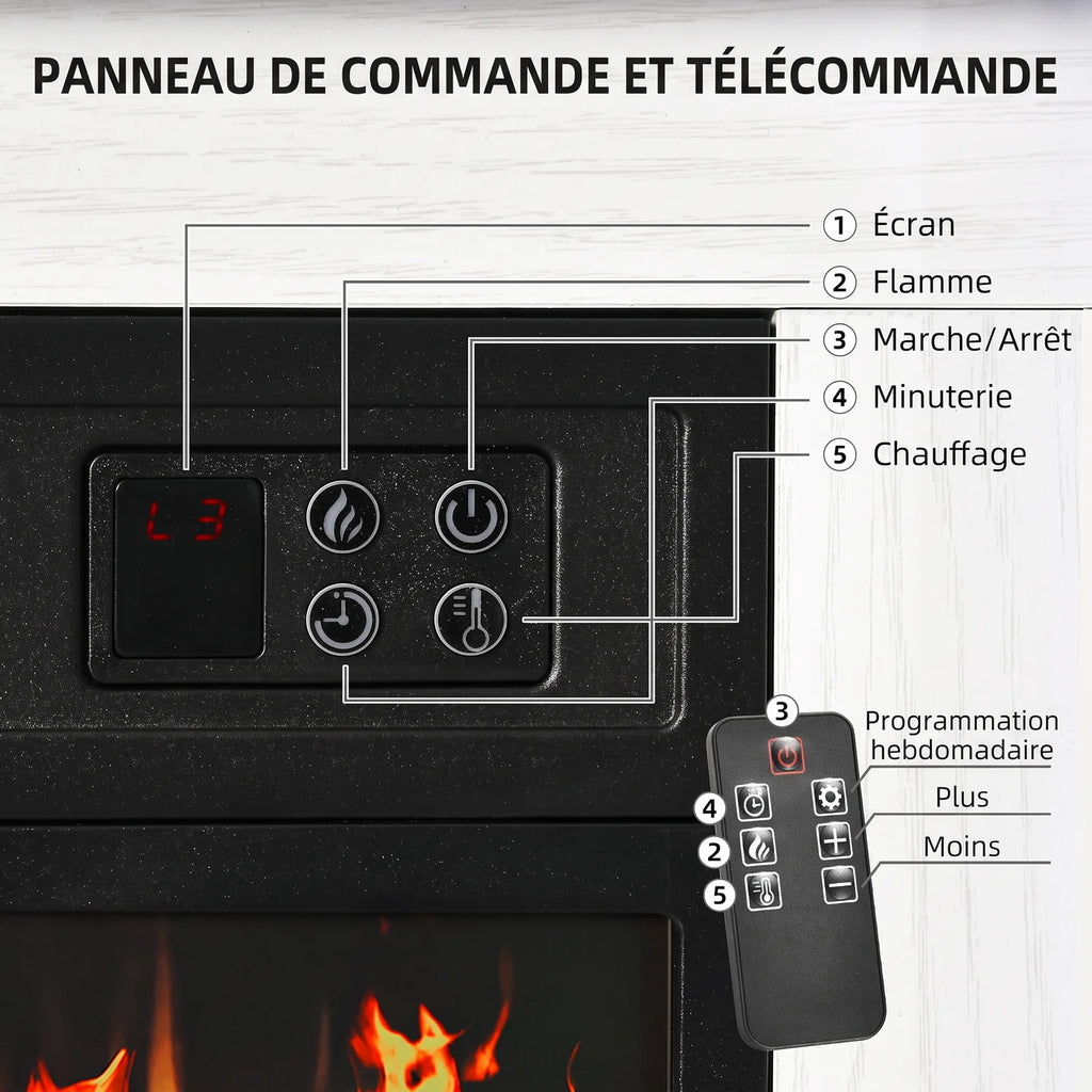 Cheminée Electrique Effet Flamme 3D Réaliste