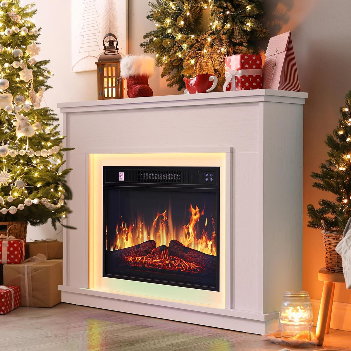 Cheminée Electrique Effet Flamme 3D Réaliste