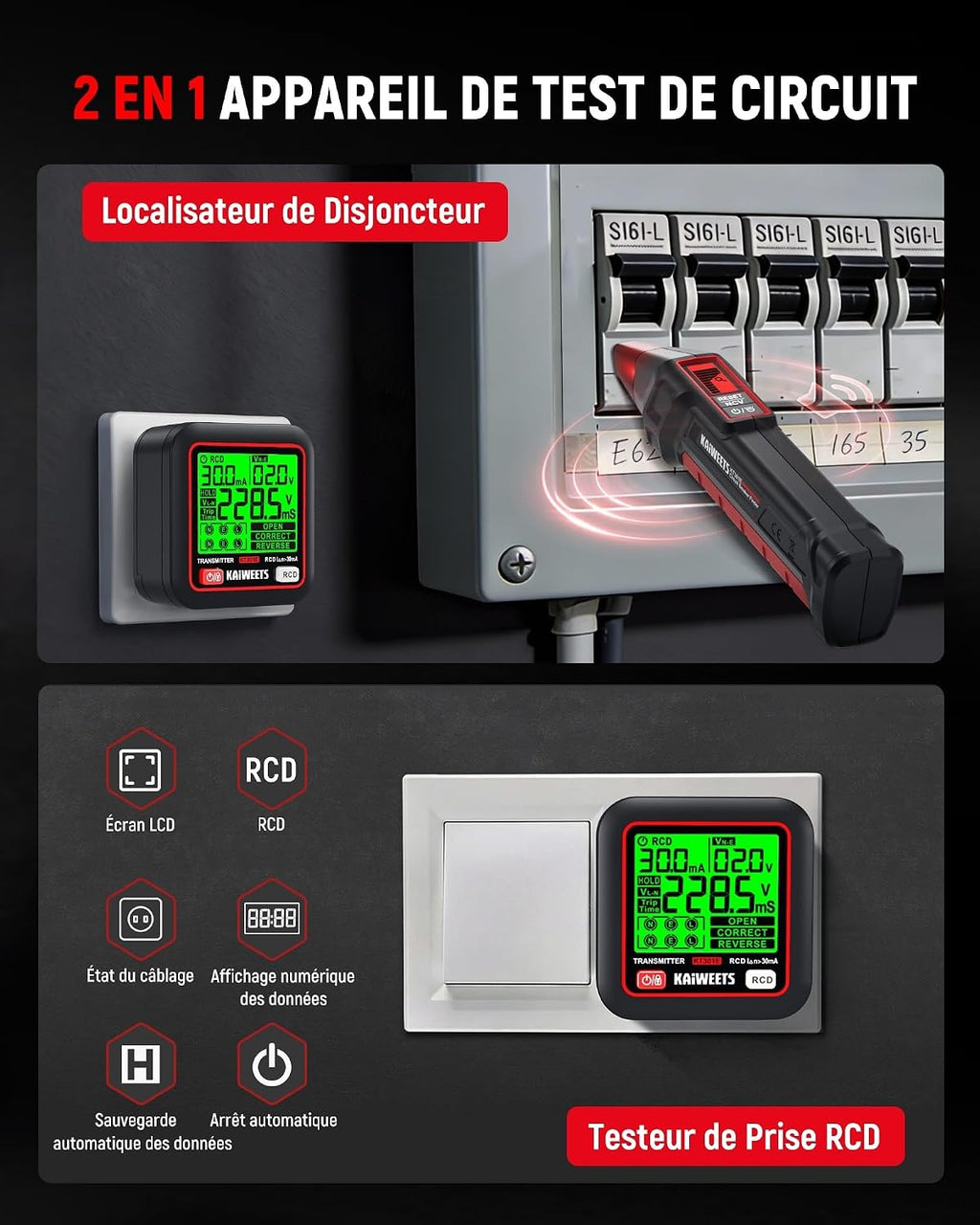 Localisateur de Disjoncteurs avec Écran LCD