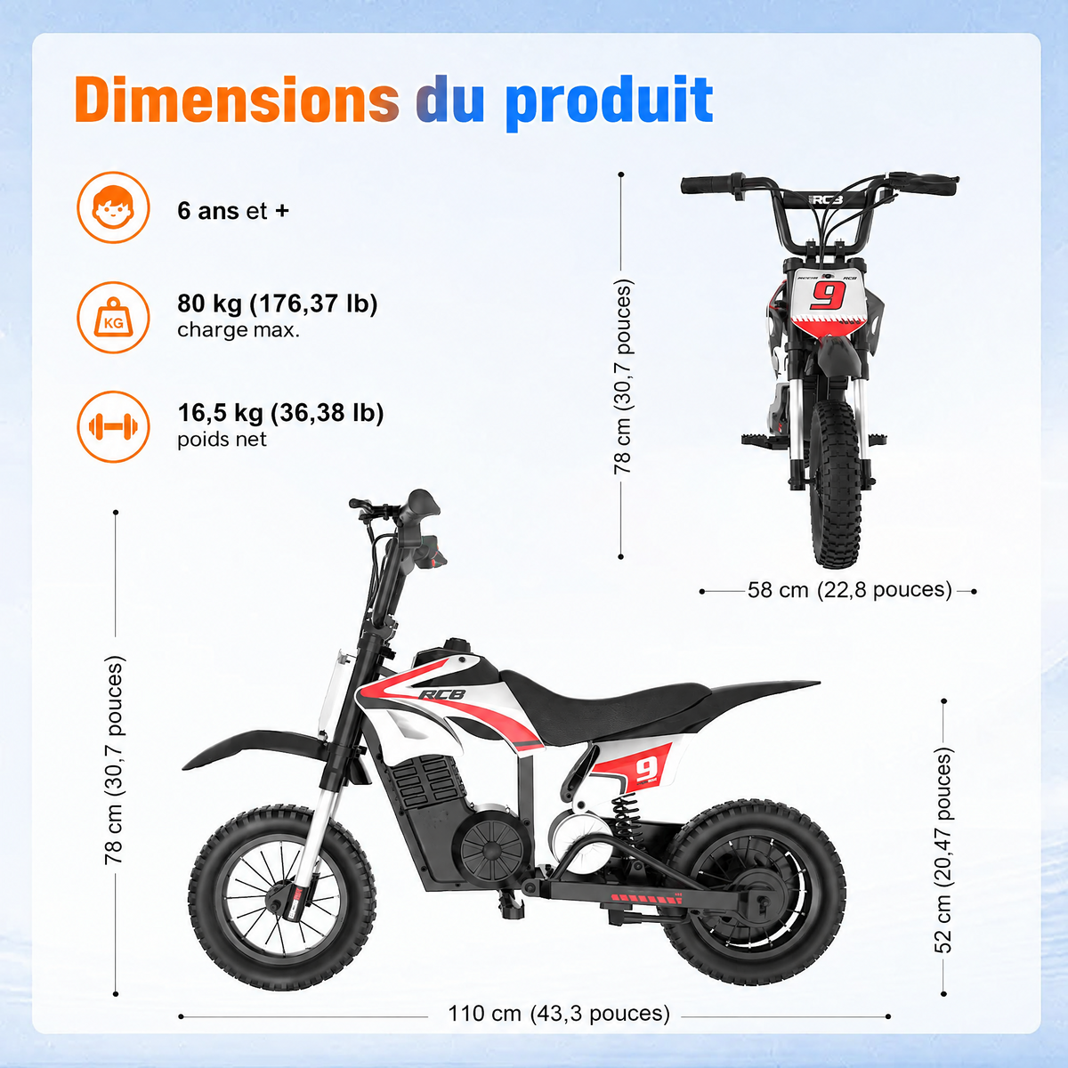 RCB R9X Pro Moto Électrique