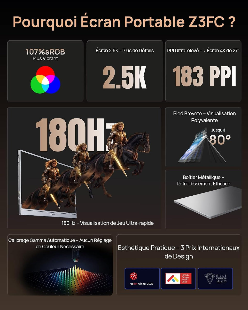 Moniteur Portable 16,1" 2,5K 180 Hz