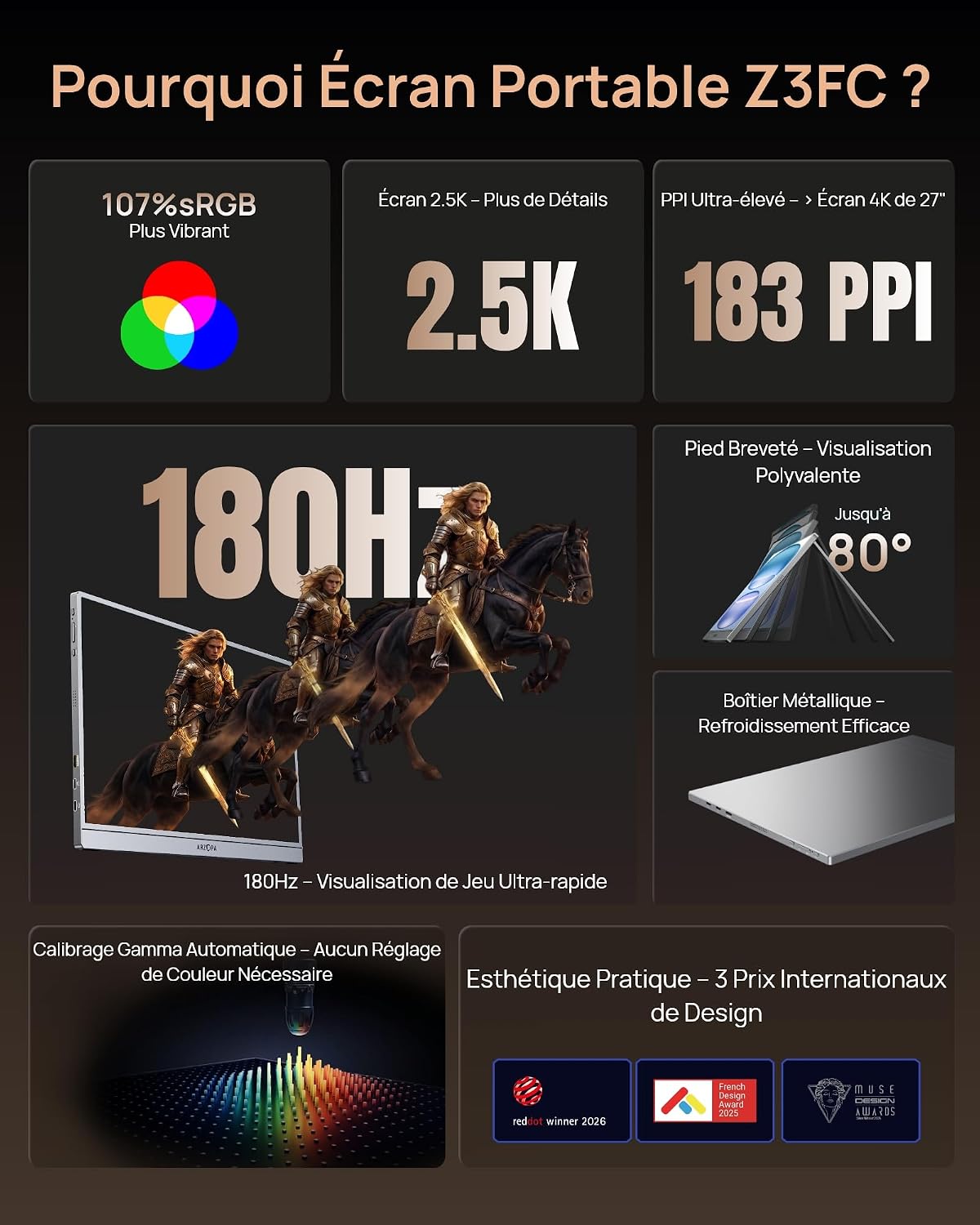 Moniteur Portable 16,1" 2,5K 180 Hz