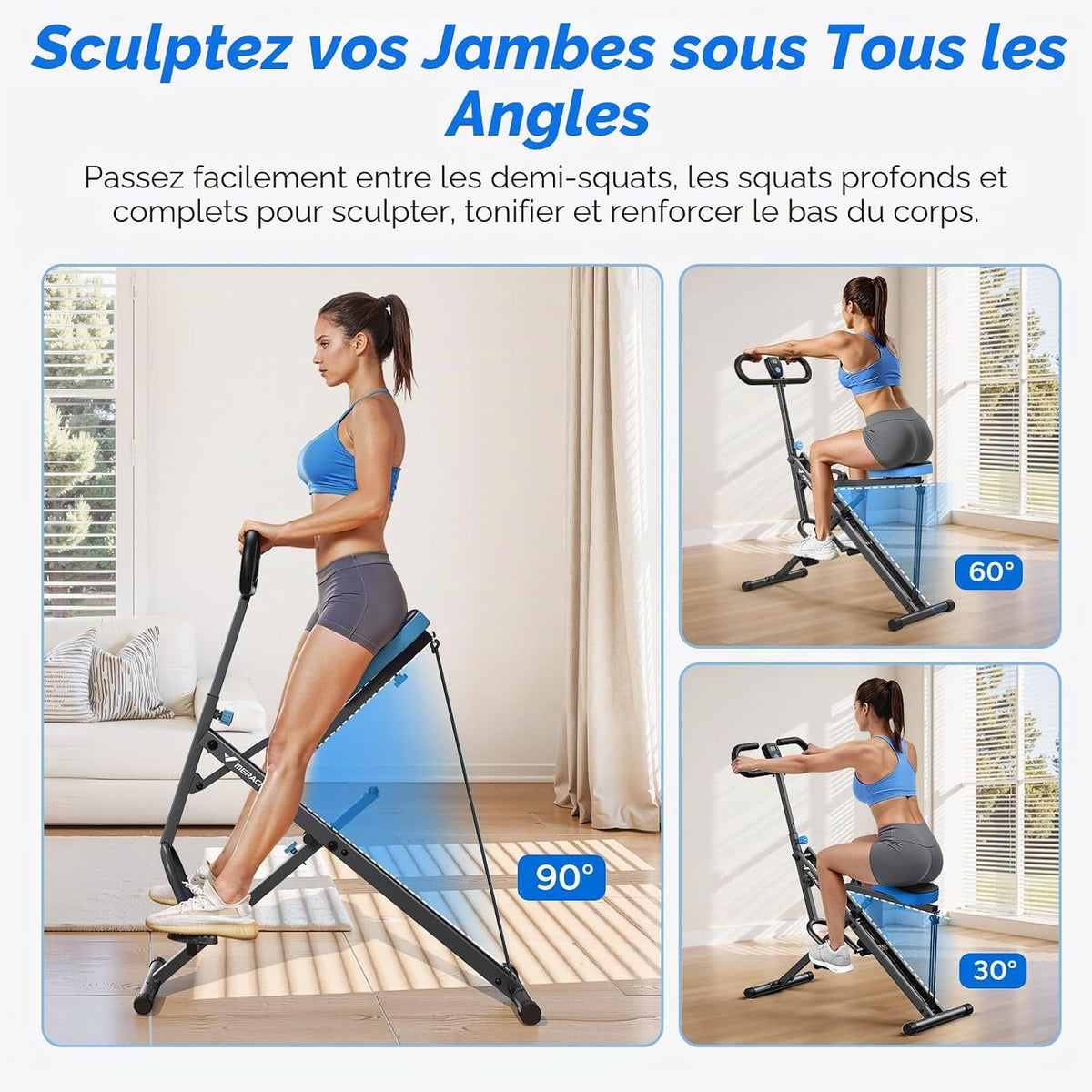 2-en-1 Machine à Squats et Rameur