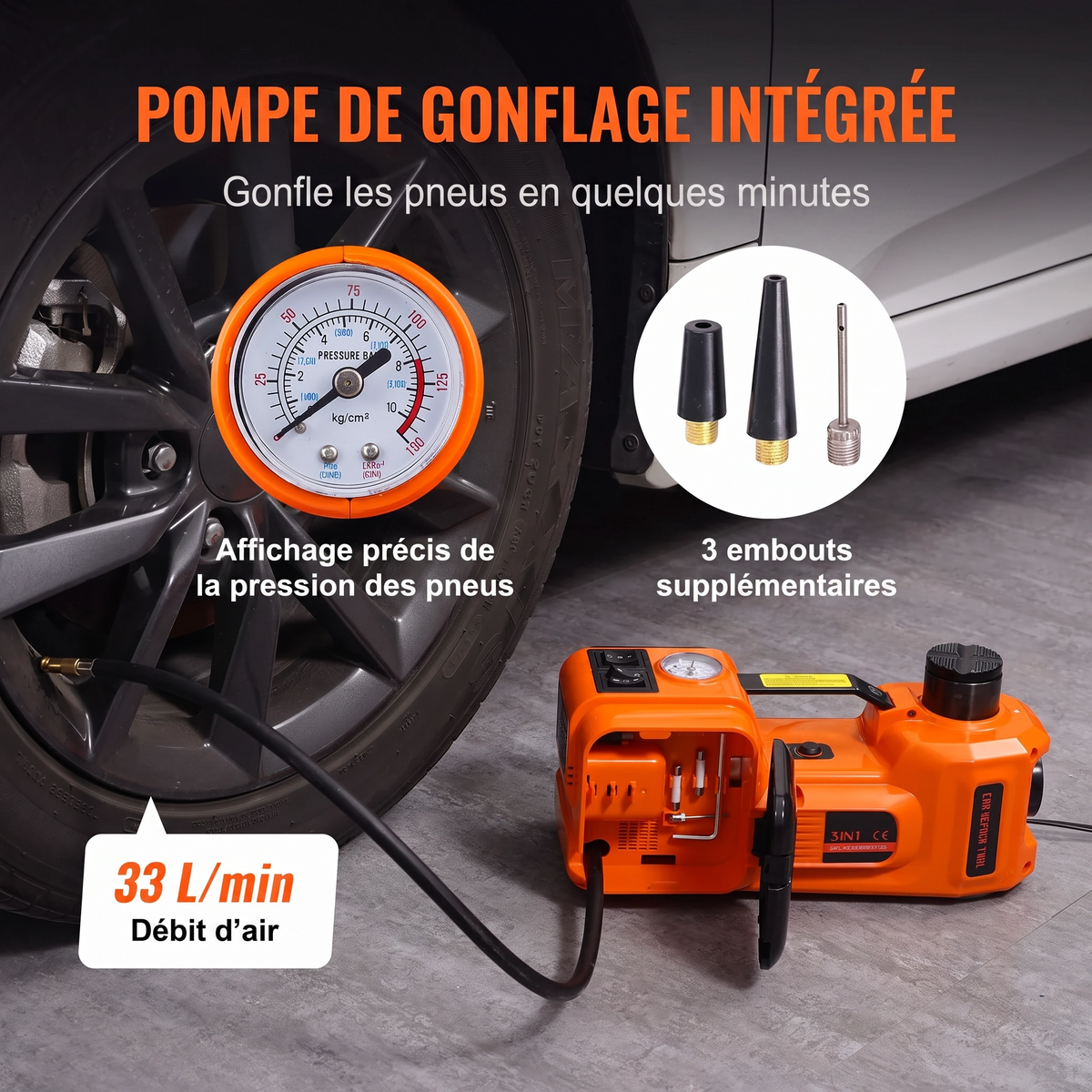 Cric Hydraulique Électrique 5T 12V