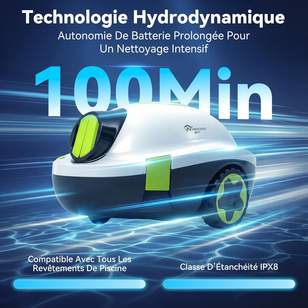 Robot Piscine sans Fil pour Le Nettoyage des Sols