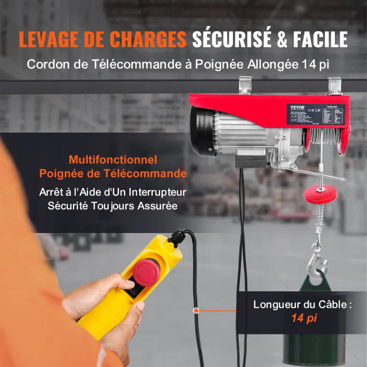 Treuil à Câble Électrique 600 kg