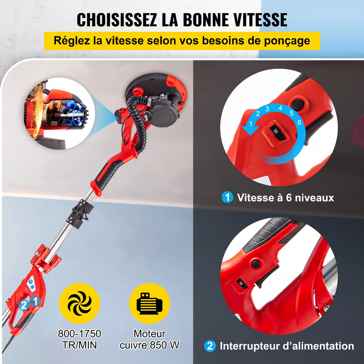 Ponceuse orbitale Filaire 850W