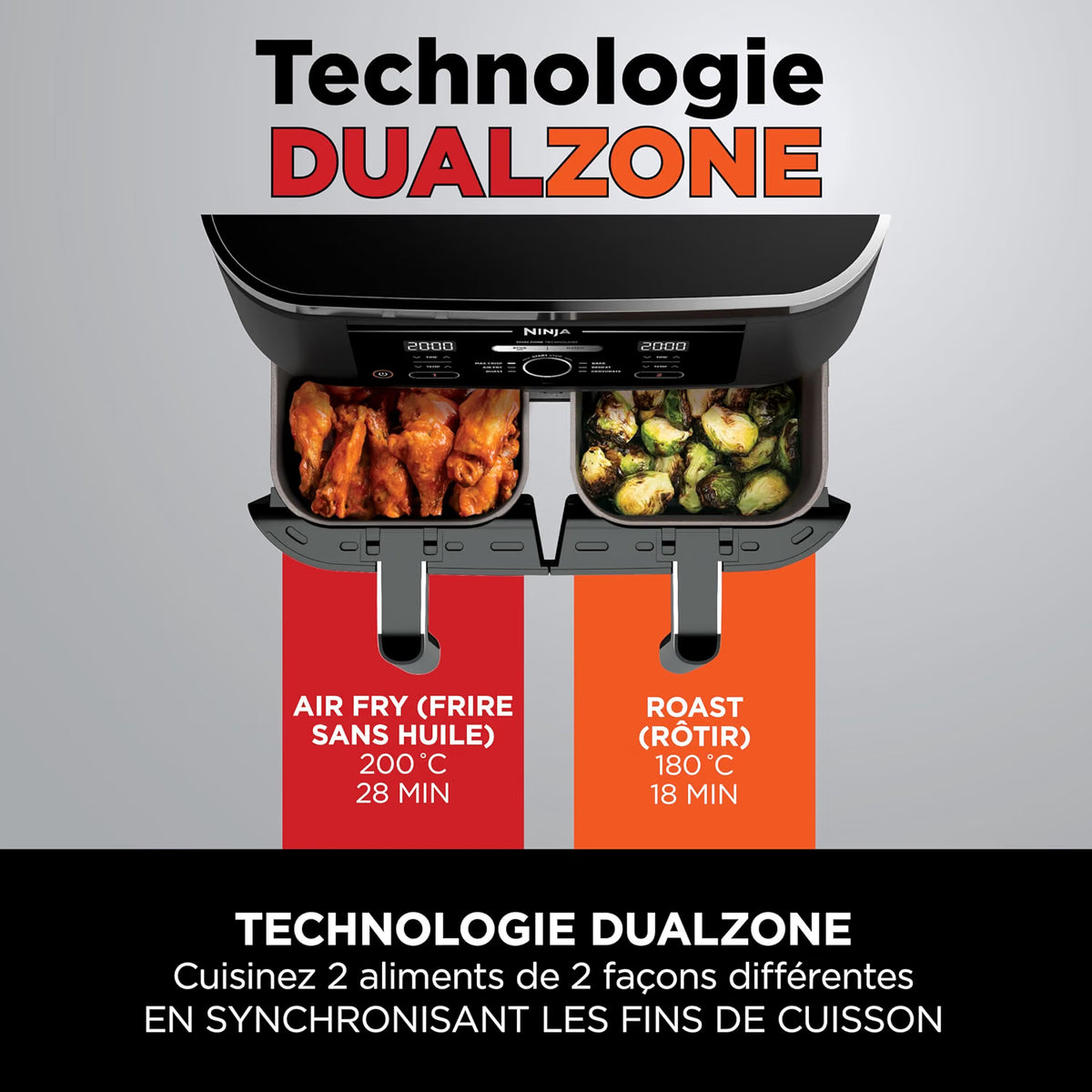 Air Fryer Ninja DualZone, 7.6L, 4-en-1