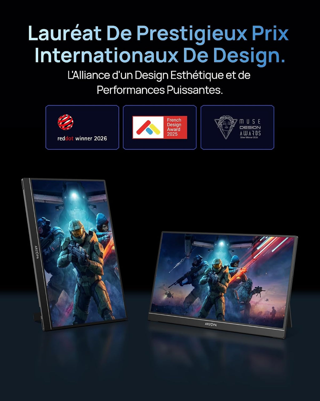 Moniteur portable ARZOPA 16,1" 144hz 1080p HD
