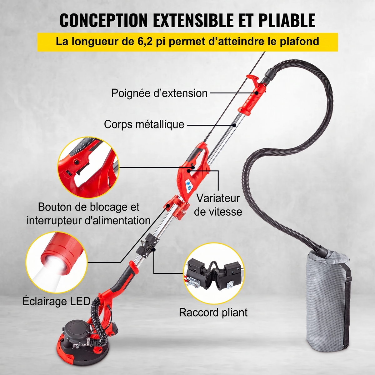 Ponceuse orbitale Filaire 850W