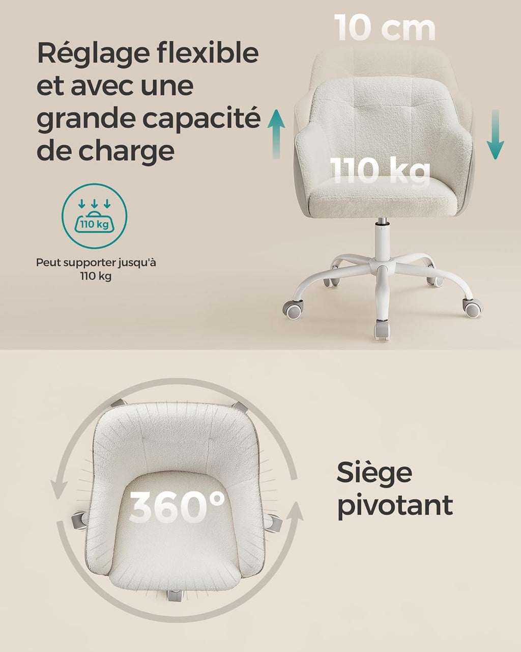 ComfyChaise™ Ergonomique - Capacité 110 kg