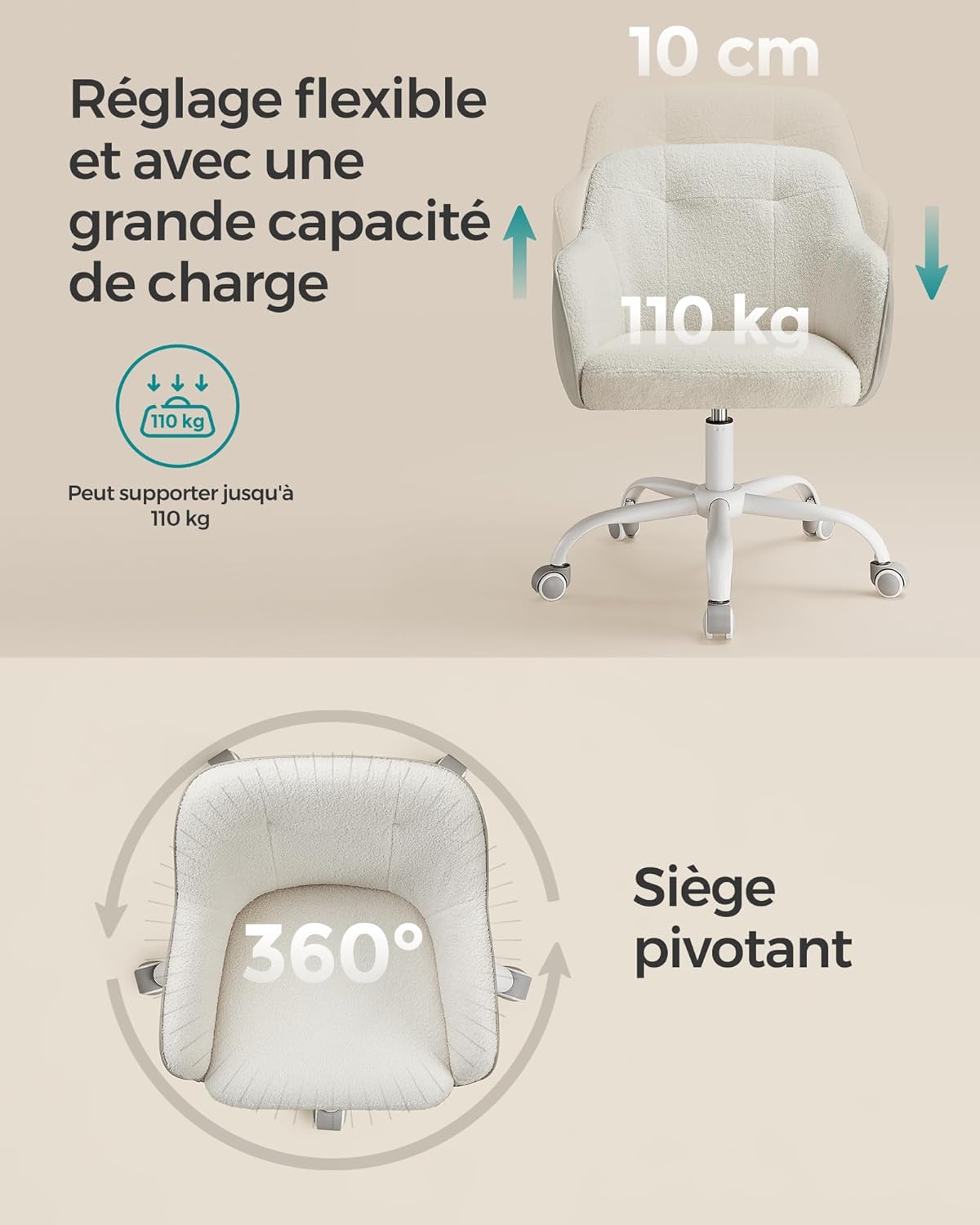 ComfyChaise™ Ergonomique - Capacité 110 kg