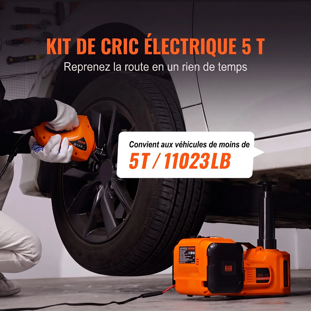 Cric Hydraulique Électrique 5T 12V
